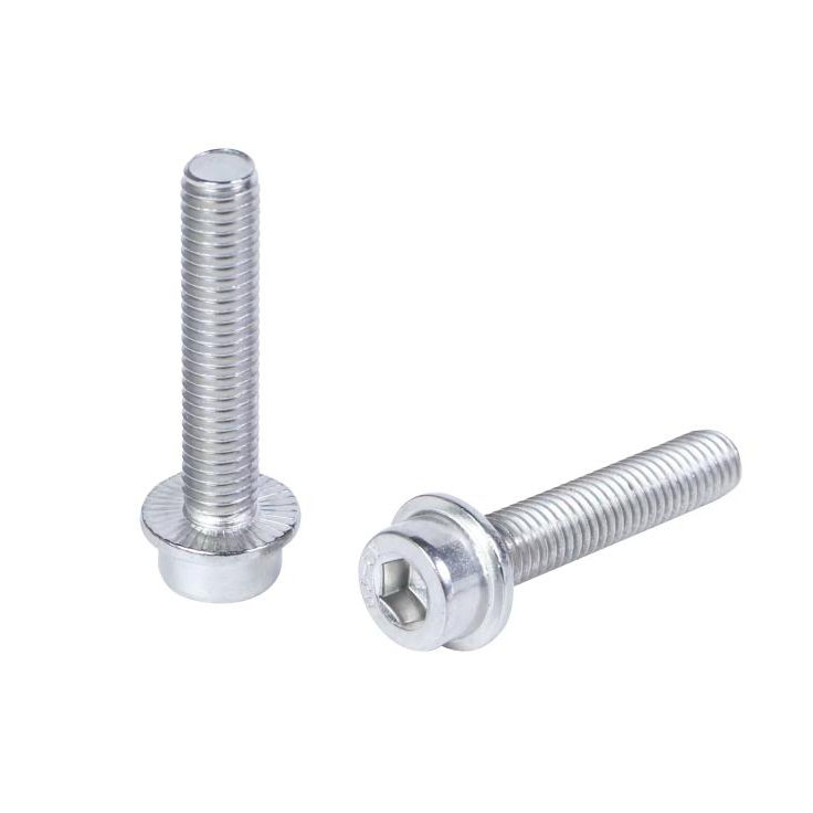 หัวซ็อกเก็ตหกเหลี่ยม DIN251 พร้อมสกรูหน้าแปลนหยัก