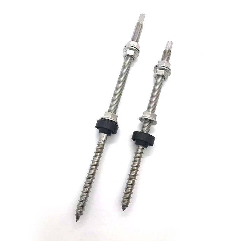 SS304 Hanger Bolt Dowel Screw สำหรับการติดตั้งหลังคาพลังงานแสงอาทิตย์